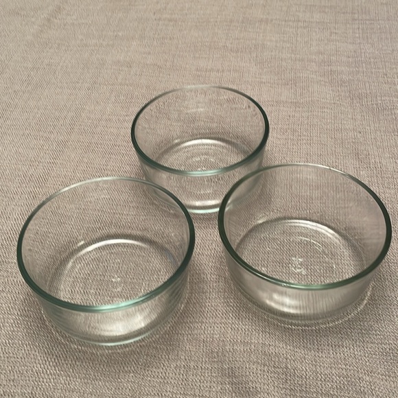 Anchor Hocking Set of 3 Clear Round Glass Food Storage Bowls Excellent Condition - Picture 6 of 6